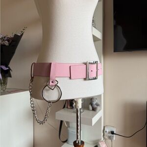 Pink Belt with Chain Detail